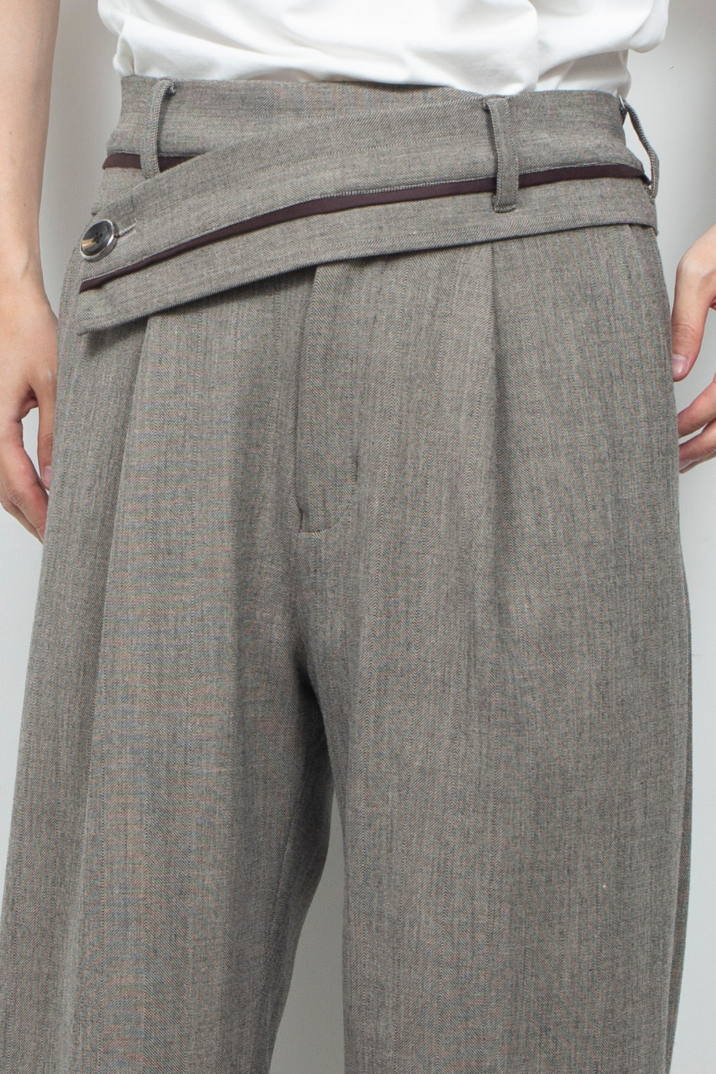 Double-Cloth Luxe Tweed Trousers HERRINGBONE GR