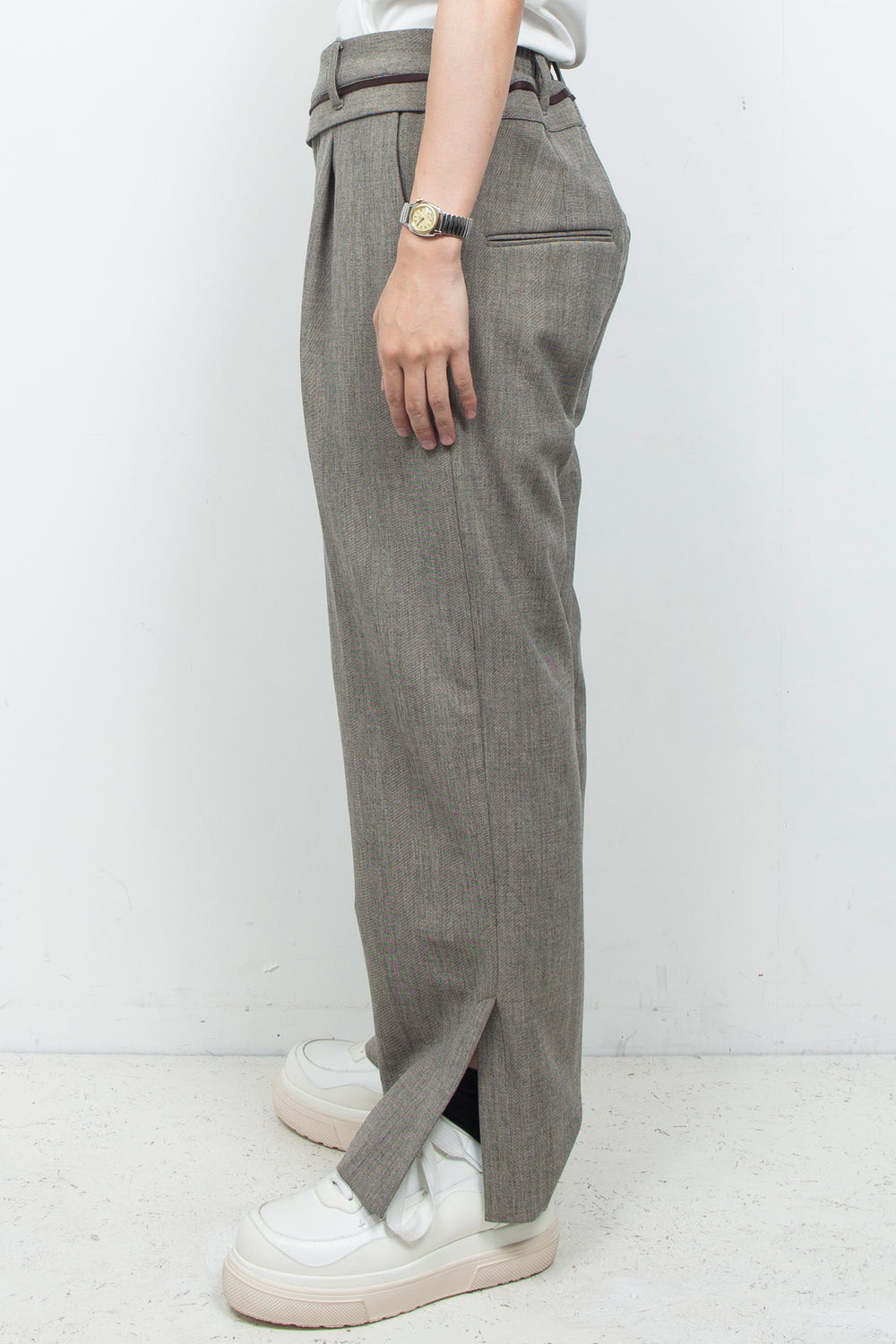Double-Cloth Luxe Tweed Trousers HERRINGBONE GR