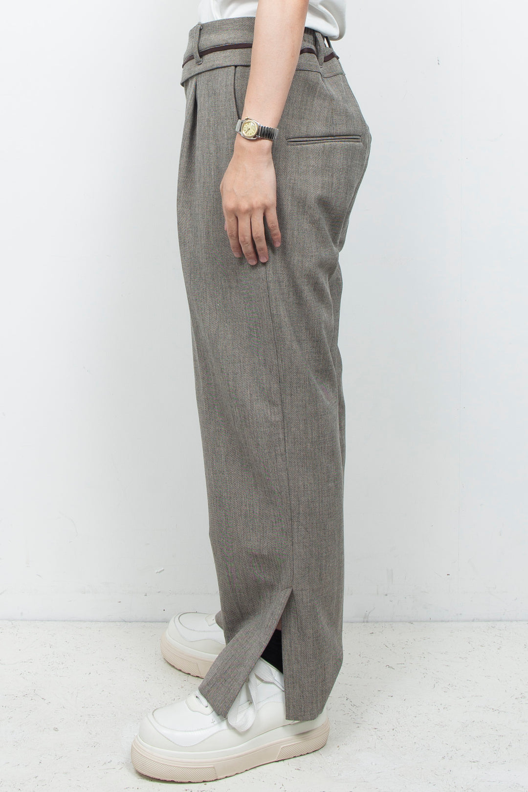 Double-Cloth Luxe Tweed Trousers HERRINGBONE GR