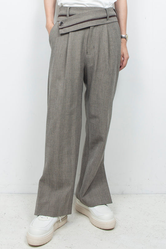 Double-Cloth Luxe Tweed Trousers HERRINGBONE GR