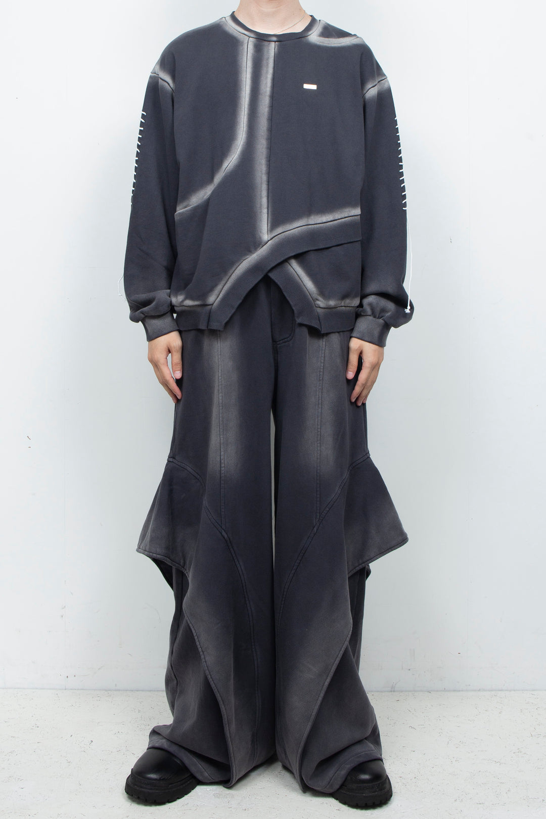 Bias Cutting Sweatshirt Charcoal