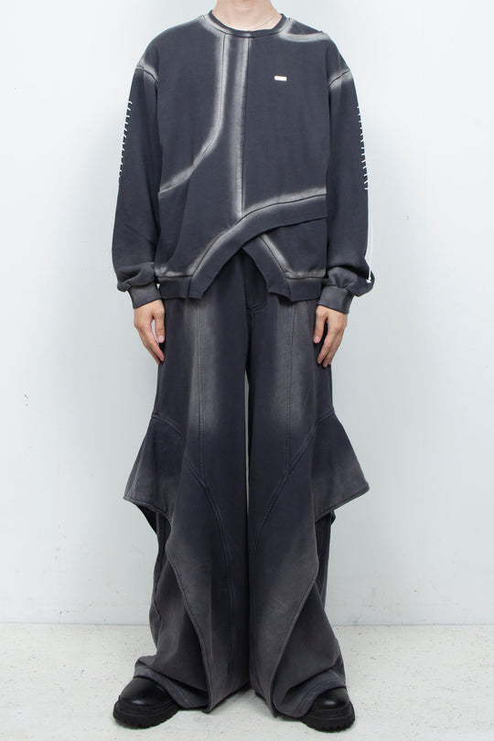 Bias Cutting Sweatshirt Charcoal