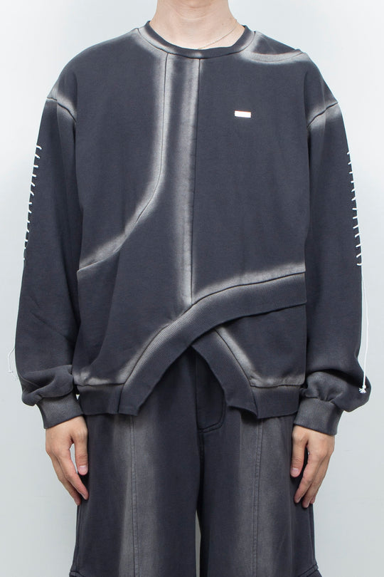 Bias Cutting Sweatshirt Charcoal