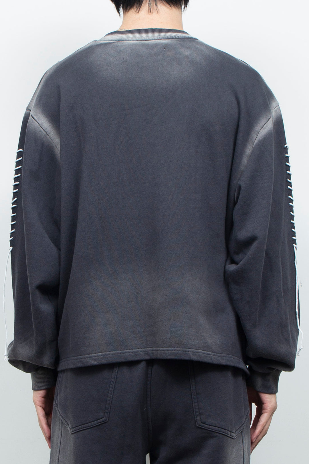 Bias Cutting Sweatshirt Charcoal