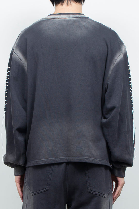 Bias Cutting Sweatshirt Charcoal