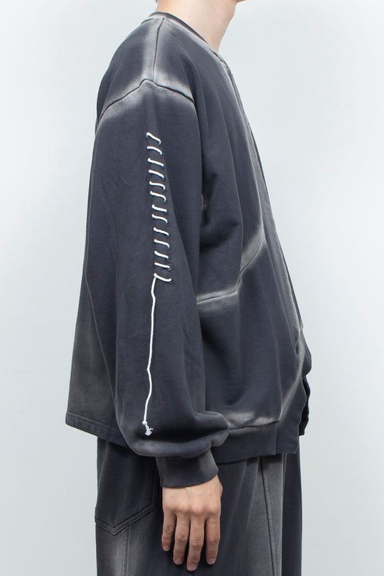 Bias Cutting Sweatshirt Charcoal