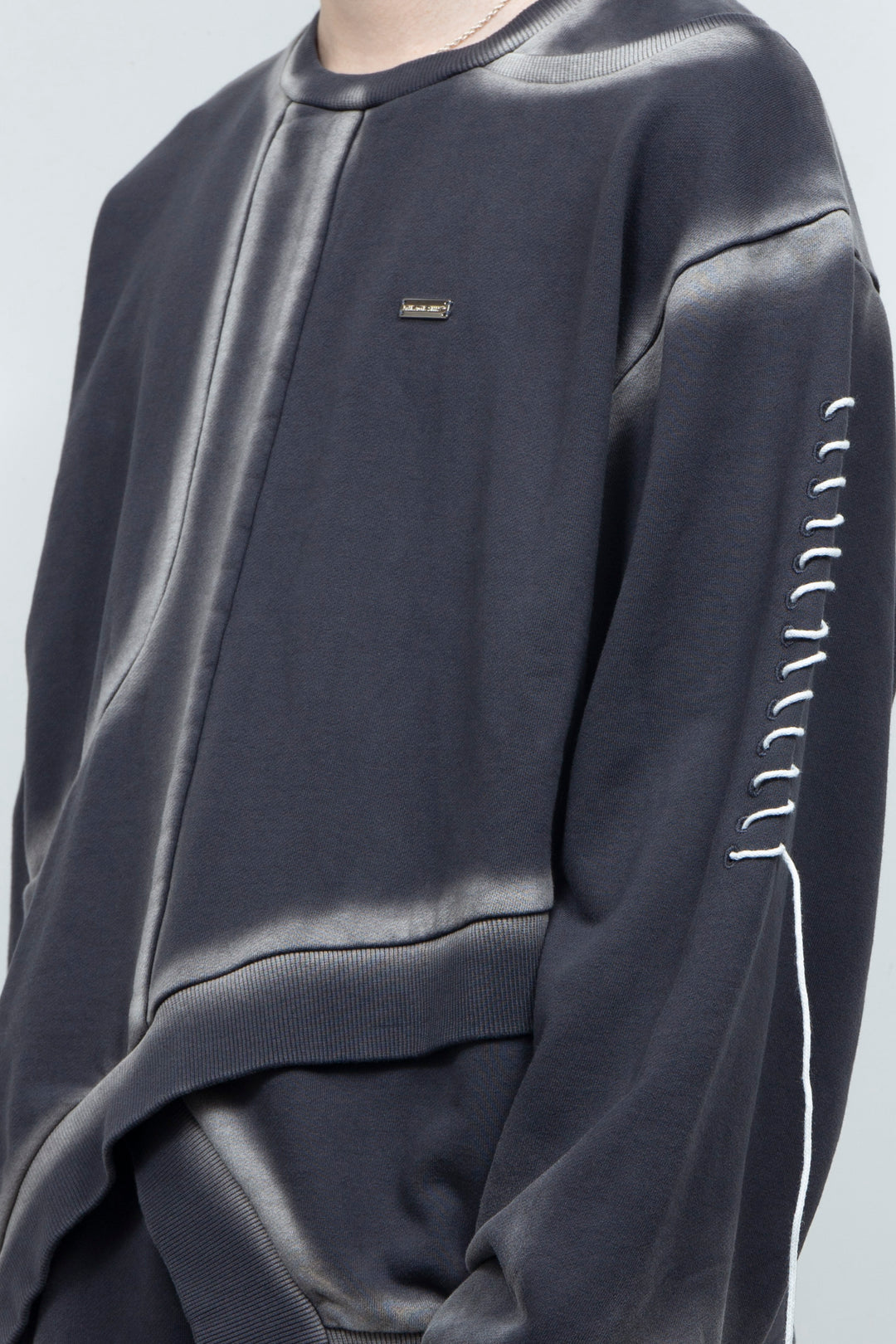 Bias Cutting Sweatshirt Charcoal