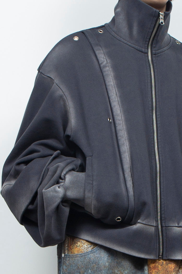 Shadow Effected Sweatshirt Blouson Charcoal