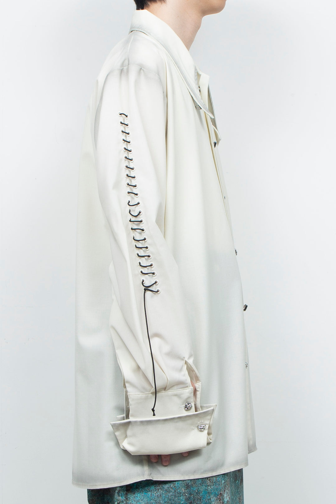 Shadow Effected Stitch Shirt White