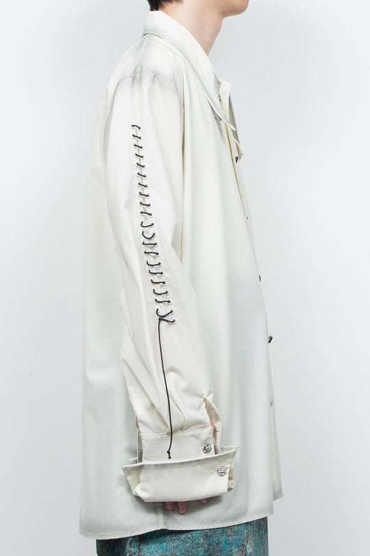 Shadow Effected Stitch Shirt White