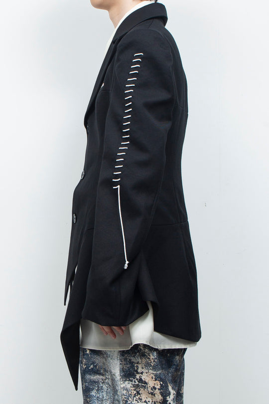 Peaked Flare Layered Jacket BLACK
