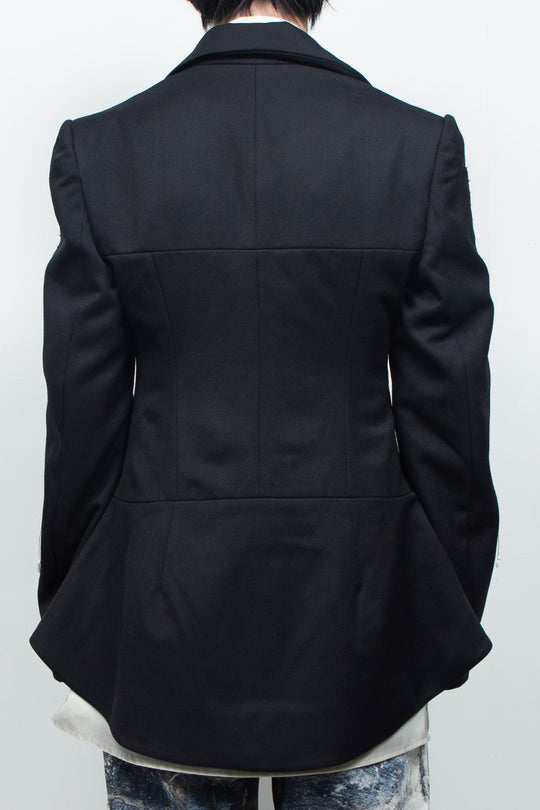 Peaked Flare Layered Jacket BLACK