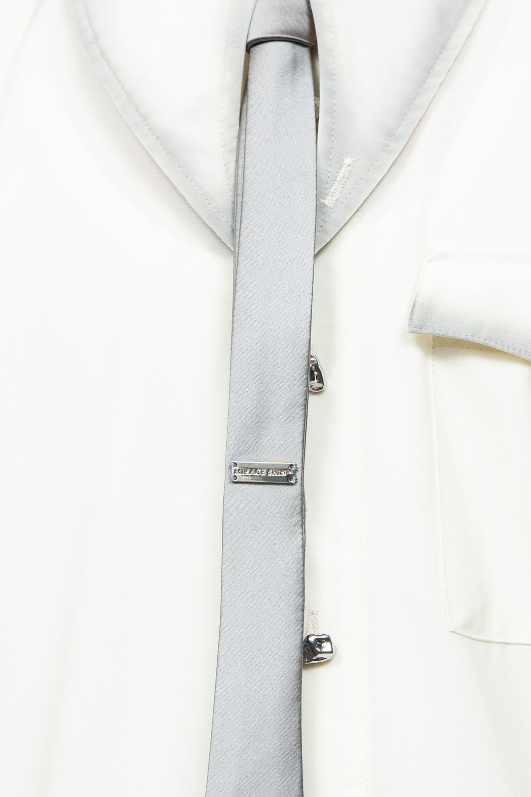 Spiky Diagram Tie Silver