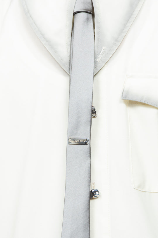 Spiky Diagram Tie Silver