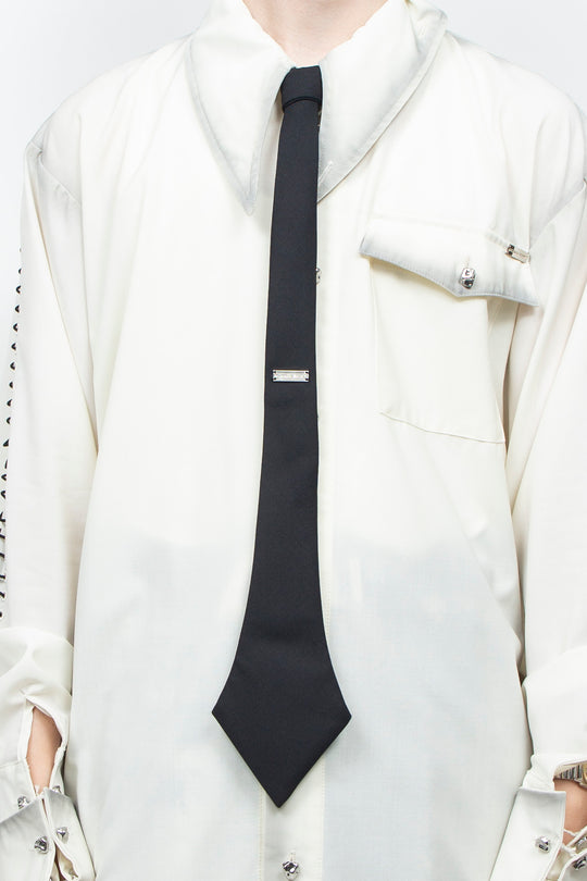 Spiky Diagram Tie Black