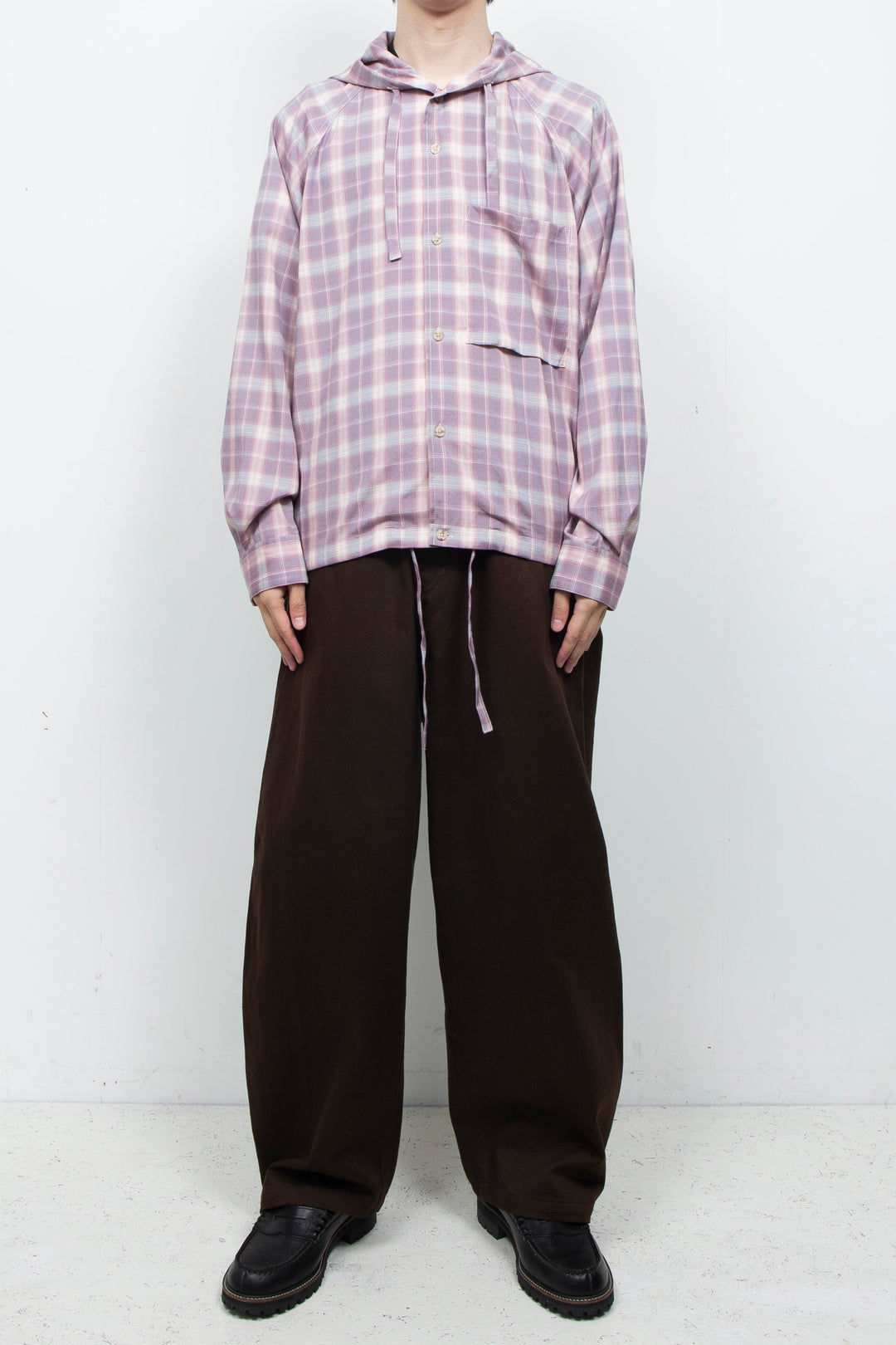 Clear Twill Crescent Wide 5-Pocket Trousers BROWN