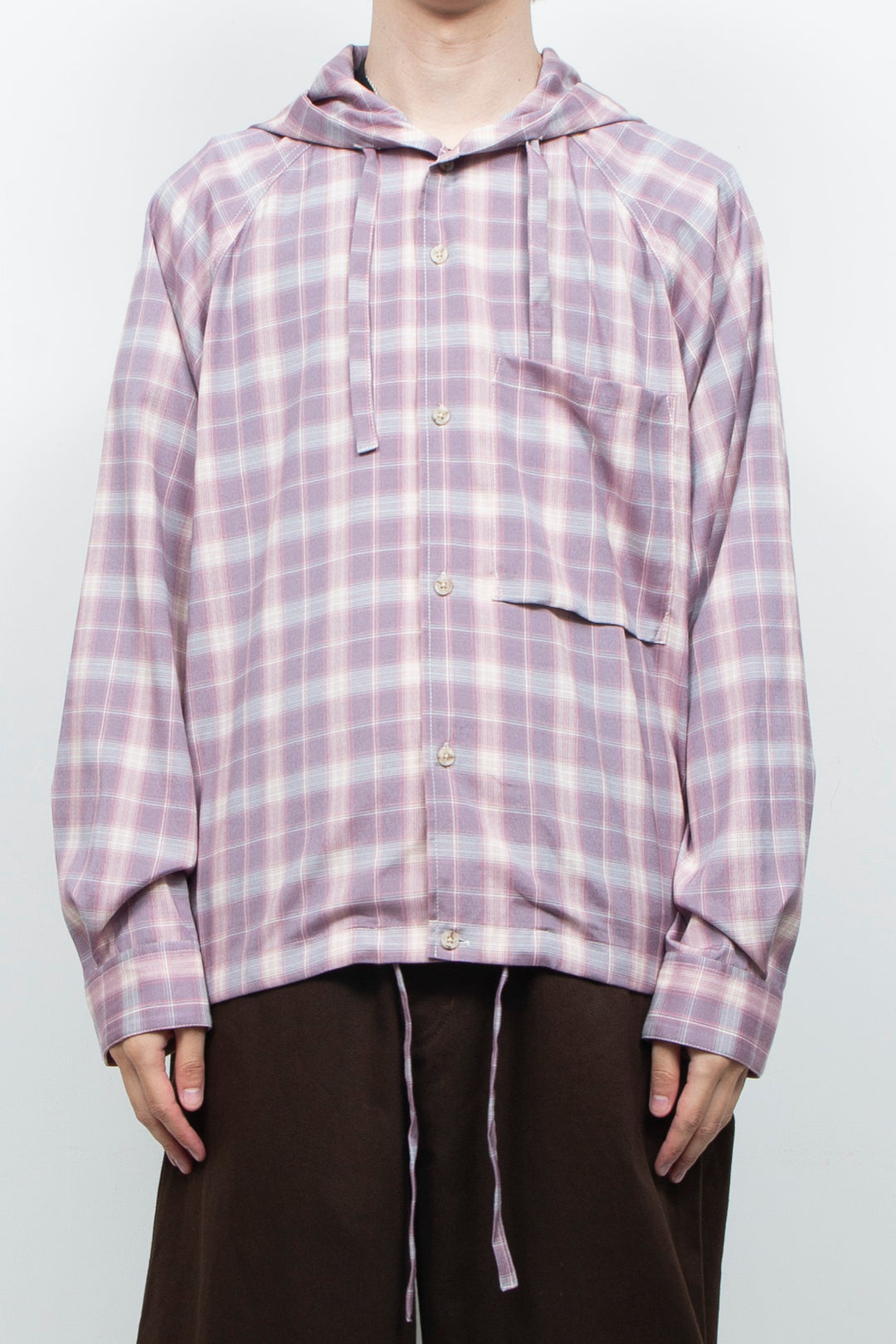 Tech Check Hooded Ventilation Shirt PINK