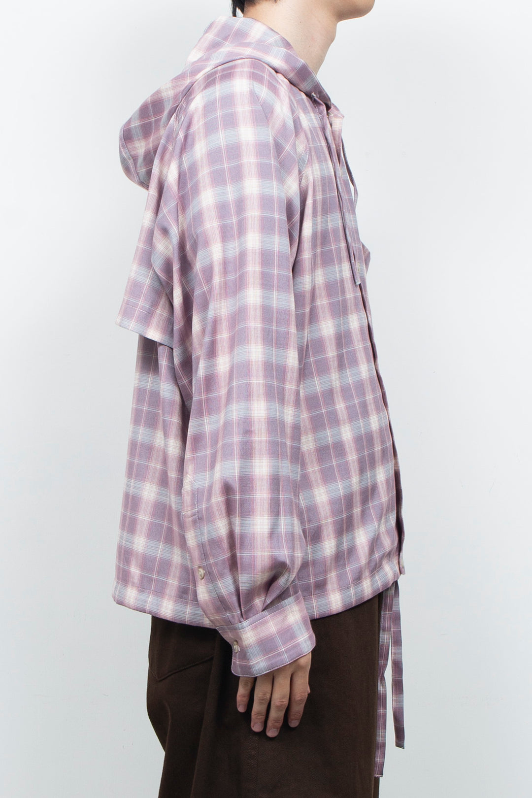 Tech Check Hooded Ventilation Shirt PINK