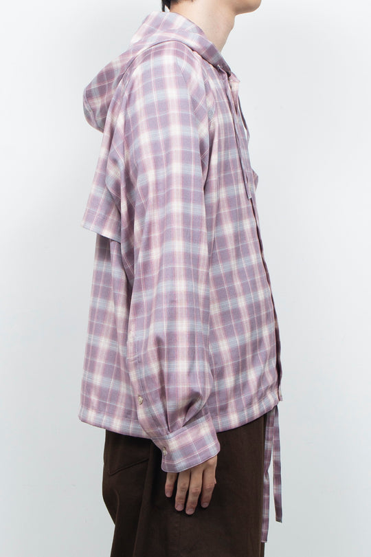 Tech Check Hooded Ventilation Shirt PINK