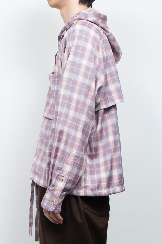 Tech Check Hooded Ventilation Shirt PINK