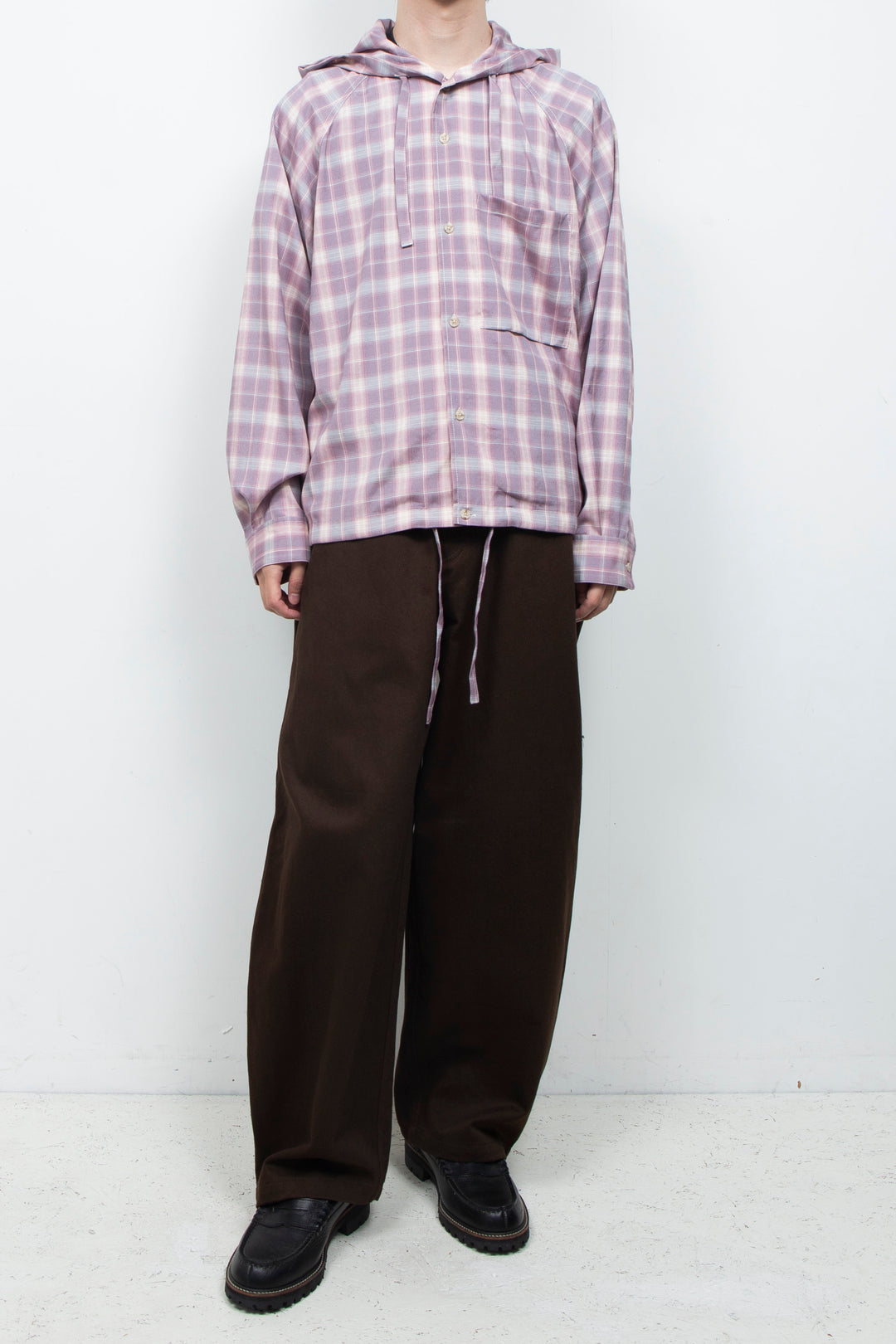 Tech Check Hooded Ventilation Shirt PINK