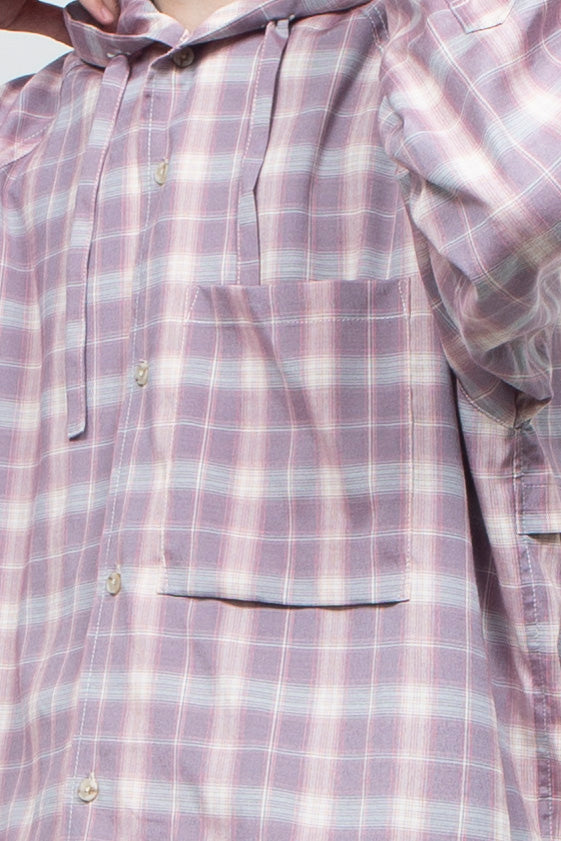 Tech Check Hooded Ventilation Shirt PINK