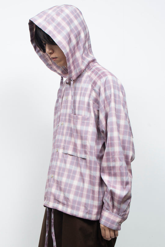 Tech Check Hooded Ventilation Shirt PINK