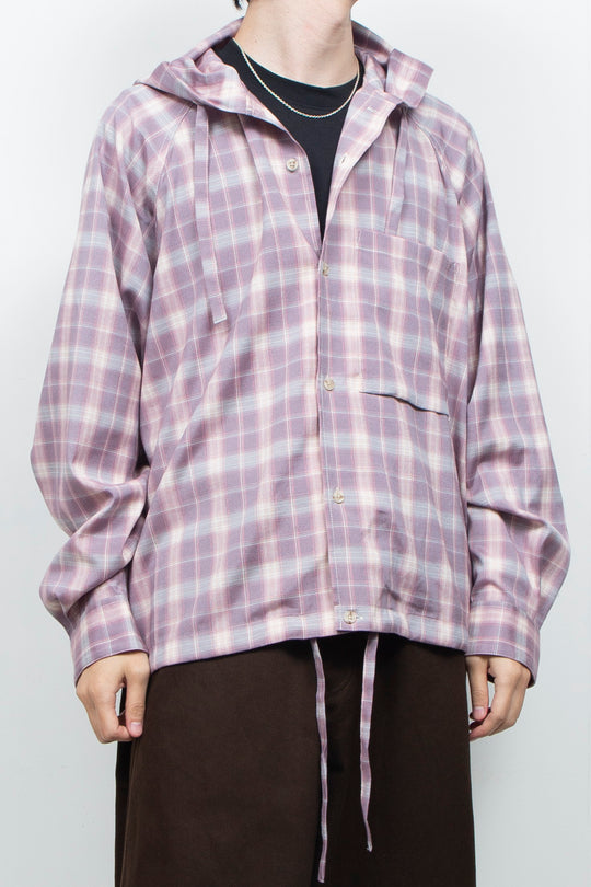 Tech Check Hooded Ventilation Shirt PINK