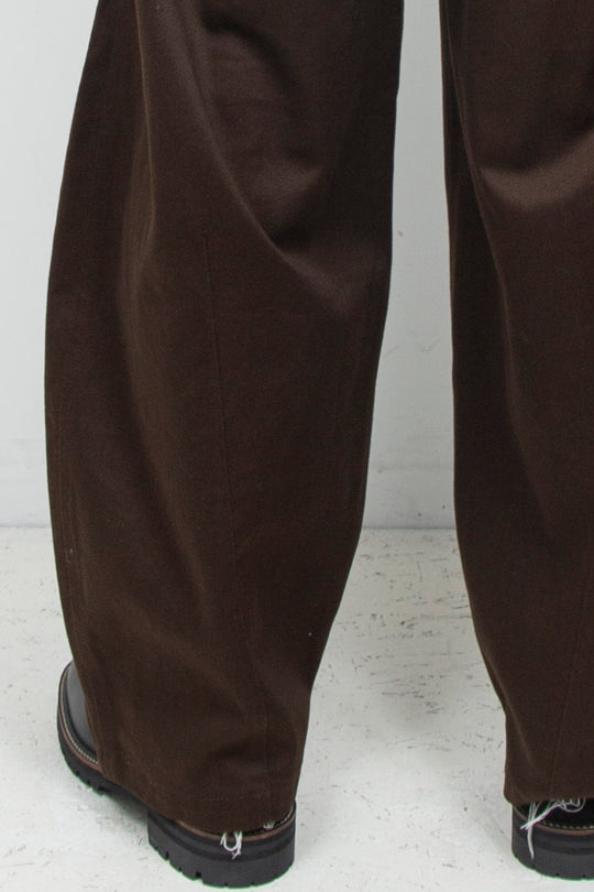 Clear Twill Crescent Wide 5-Pocket Trousers BROWN