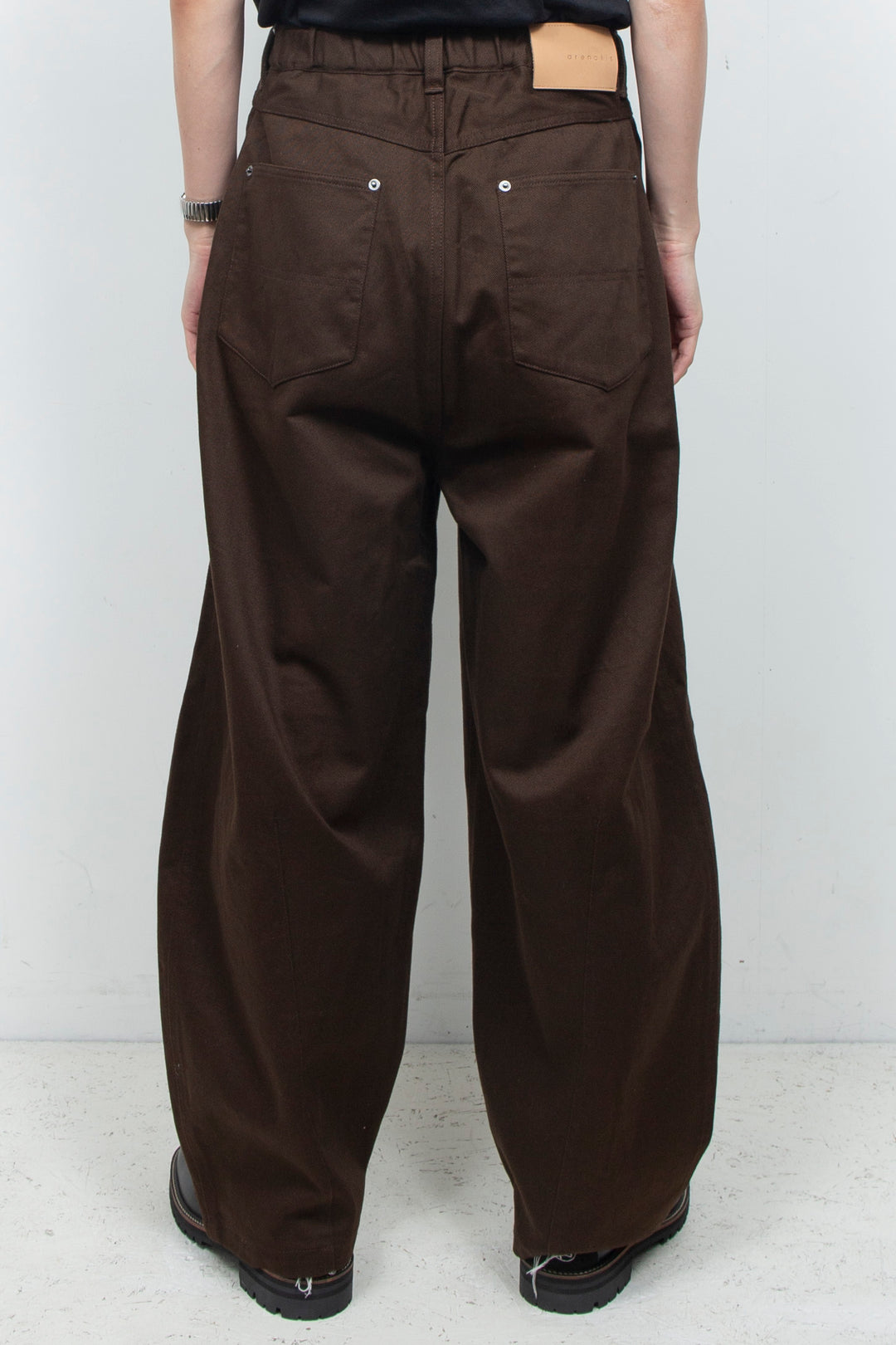 Clear Twill Crescent Wide 5-Pocket Trousers BROWN