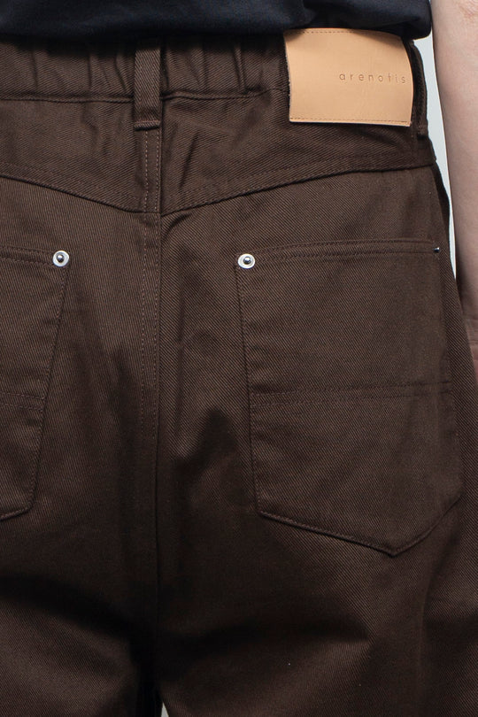 Clear Twill Crescent Wide 5-Pocket Trousers BROWN