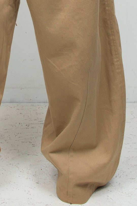 Clear Twill Crescent Wide 5-Pocket Trousers BEIGE