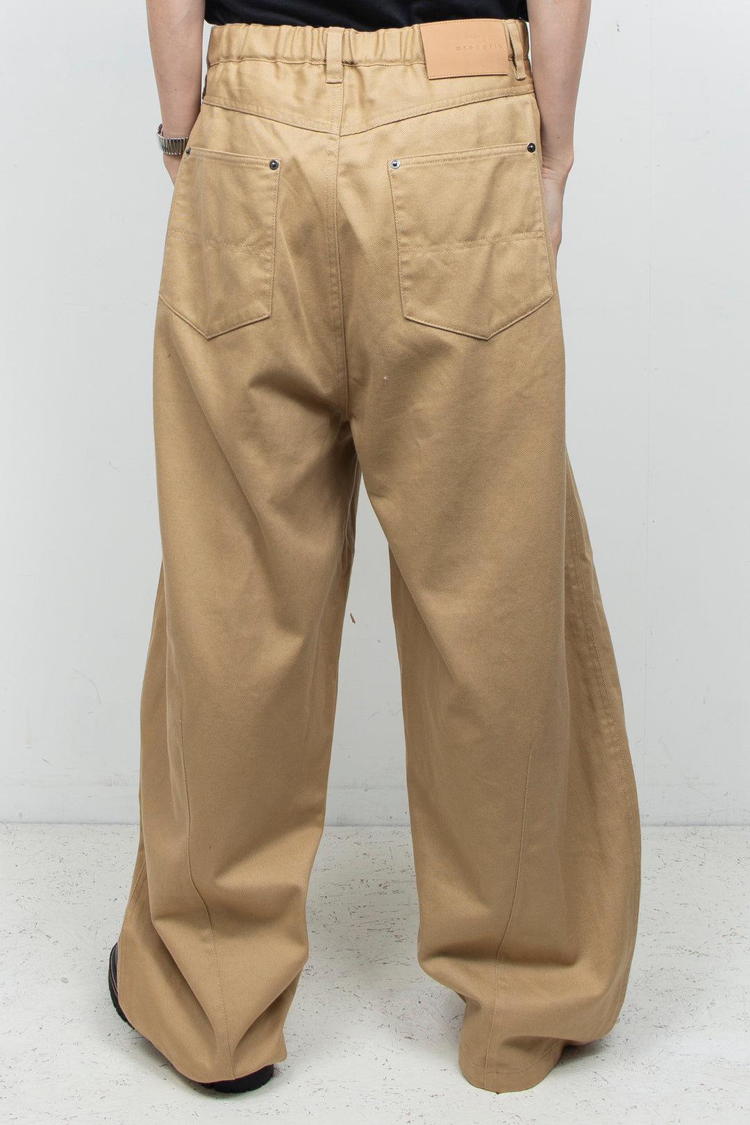 Clear Twill Crescent Wide 5-Pocket Trousers BEIGE