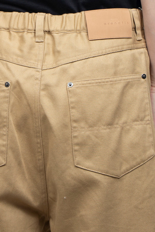 Clear Twill Crescent Wide 5-Pocket Trousers BEIGE