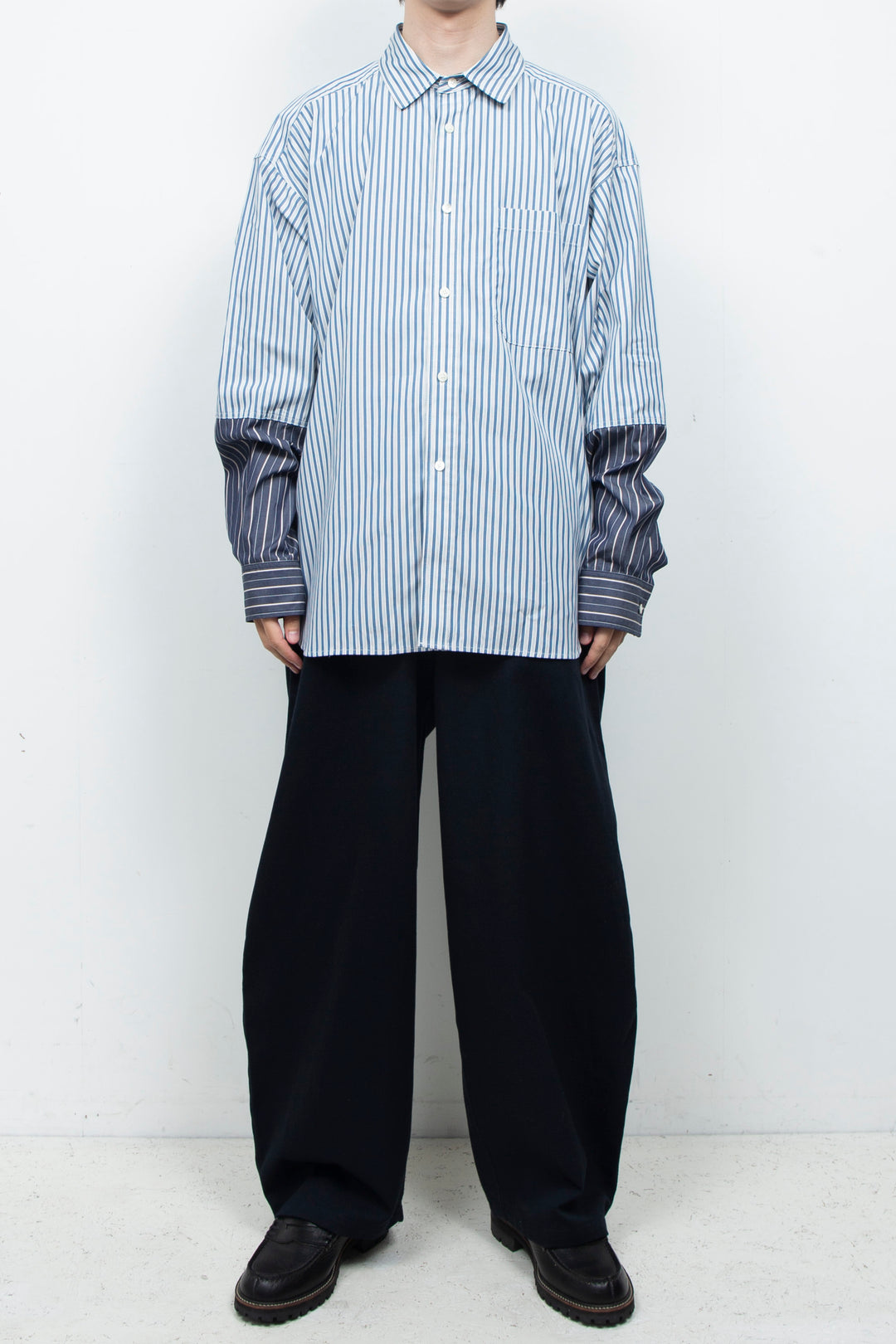 Clear Twill Crescent Wide 5-Pocket Trousers NAVY