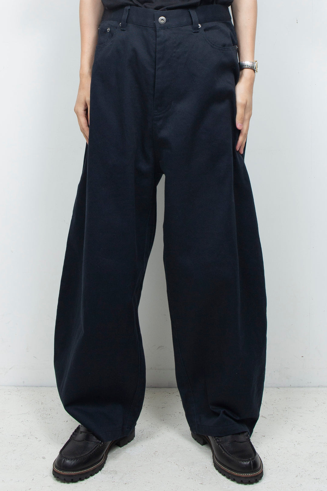 Clear Twill Crescent Wide 5-Pocket Trousers NAVY