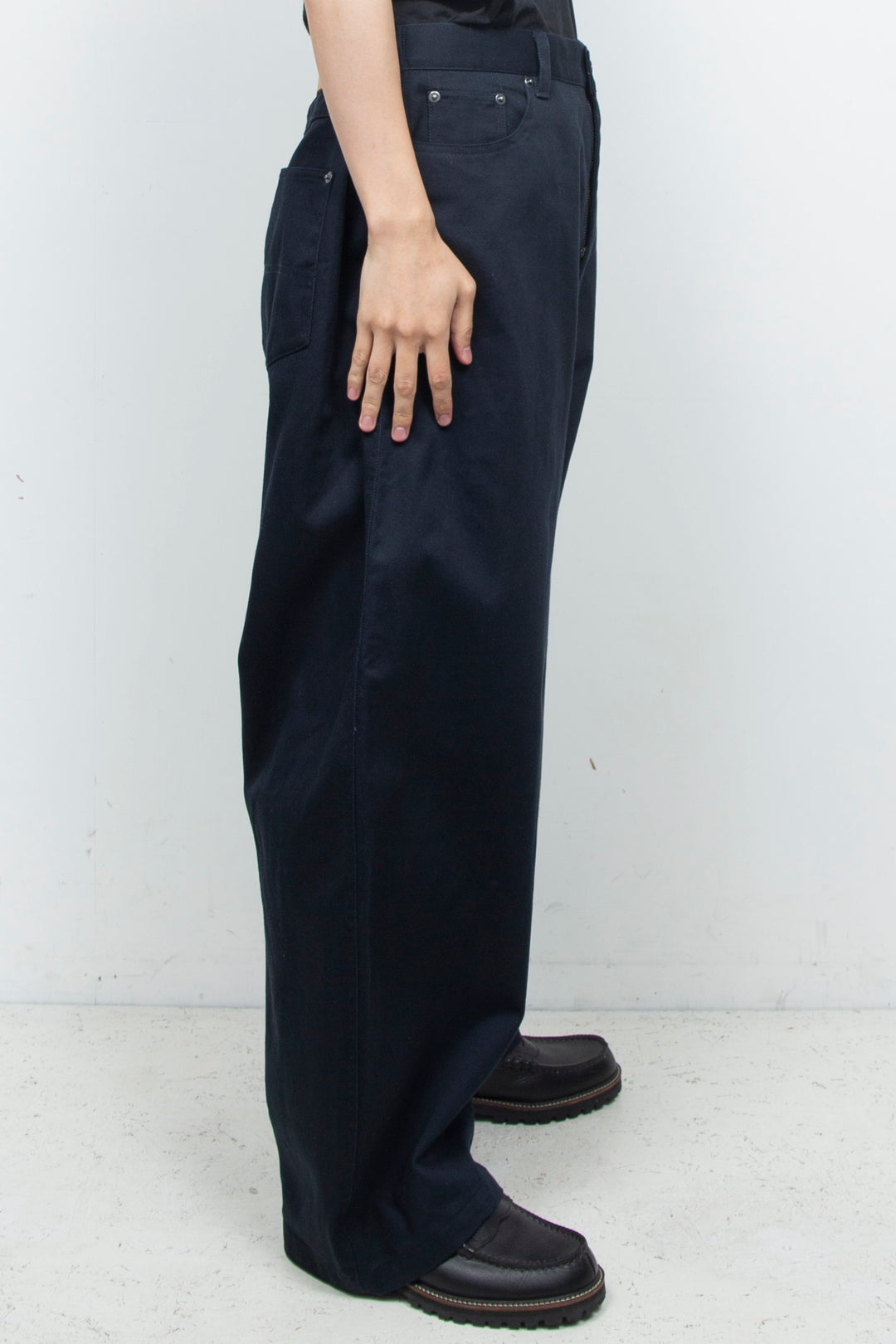 Clear Twill Crescent Wide 5-Pocket Trousers NAVY