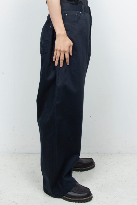 Clear Twill Crescent Wide 5-Pocket Trousers NAVY