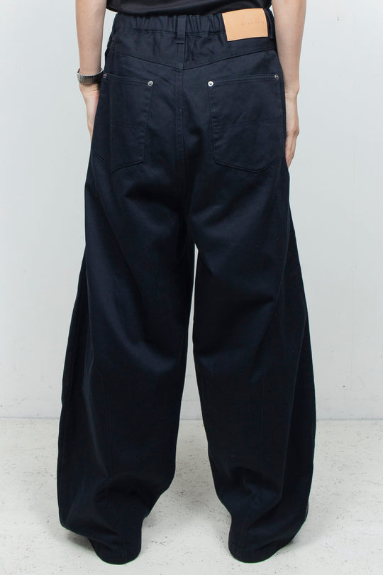 Clear Twill Crescent Wide 5-Pocket Trousers NAVY