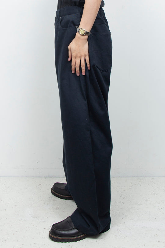 Clear Twill Crescent Wide 5-Pocket Trousers NAVY