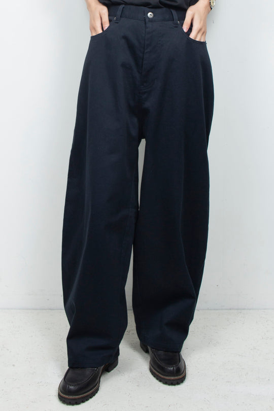 Clear Twill Crescent Wide 5-Pocket Trousers NAVY