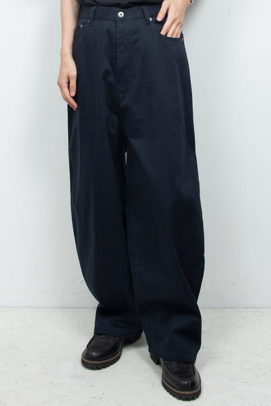 Clear Twill Crescent Wide 5-Pocket Trousers NAVY