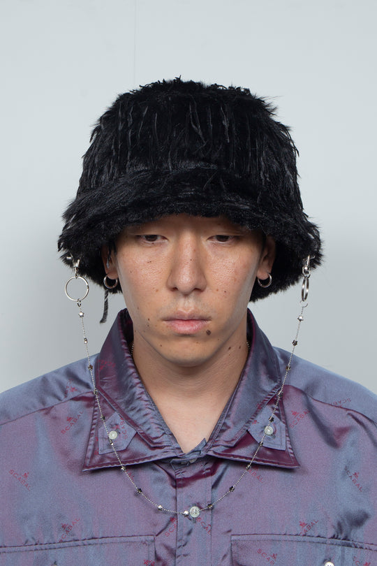 DETACHABLE JEWELRY BUCKET HAT BLACK
