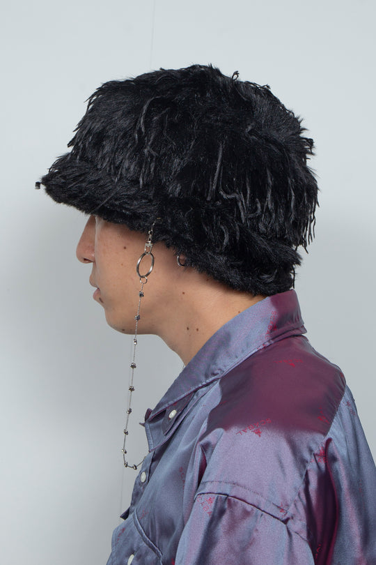 DETACHABLE JEWELRY BUCKET HAT BLACK