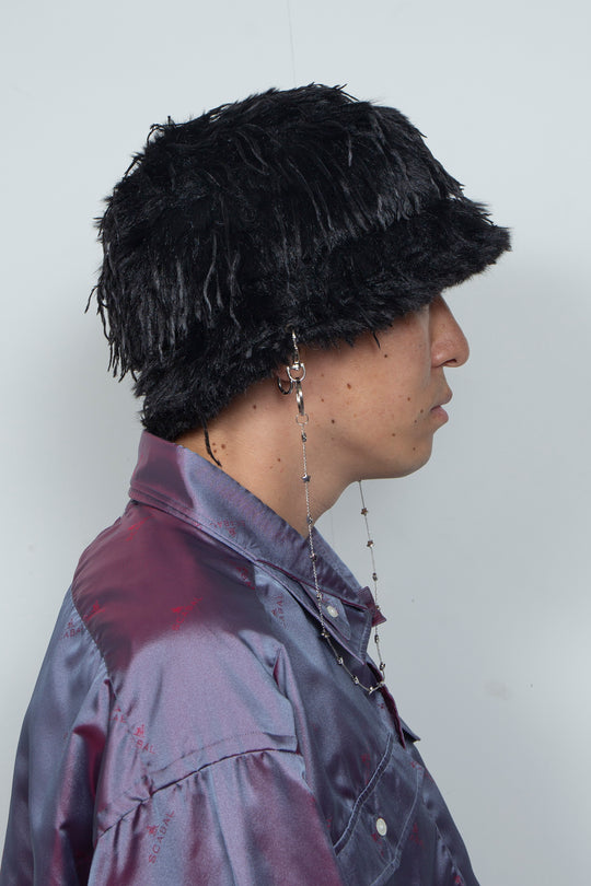 DETACHABLE JEWELRY BUCKET HAT BLACK