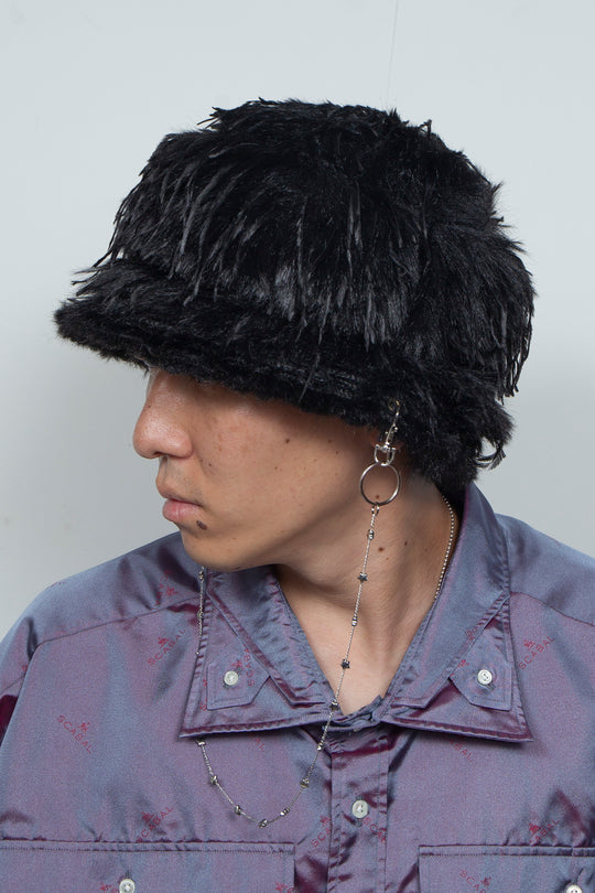 DETACHABLE JEWELRY BUCKET HAT BLACK