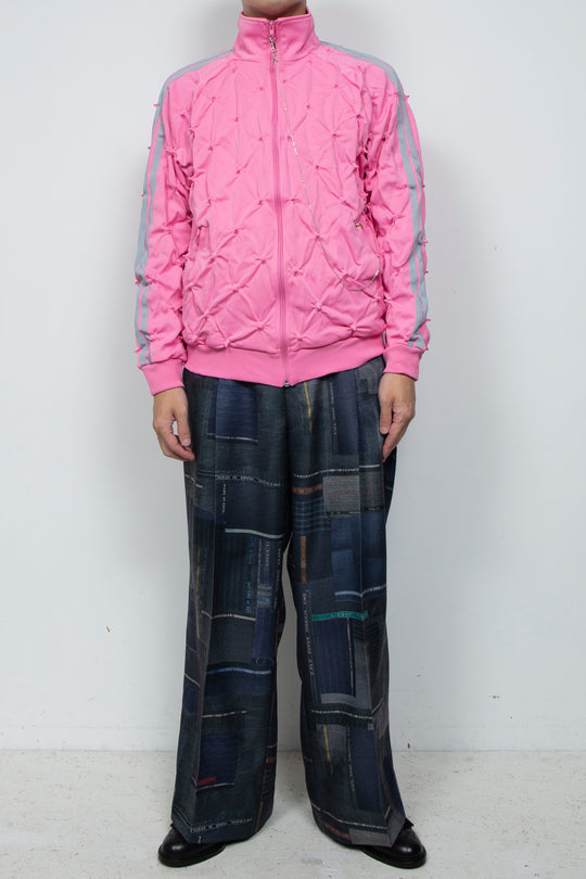 SHIBORI DISTORTION TRACK JKT W/CHARMS PINK