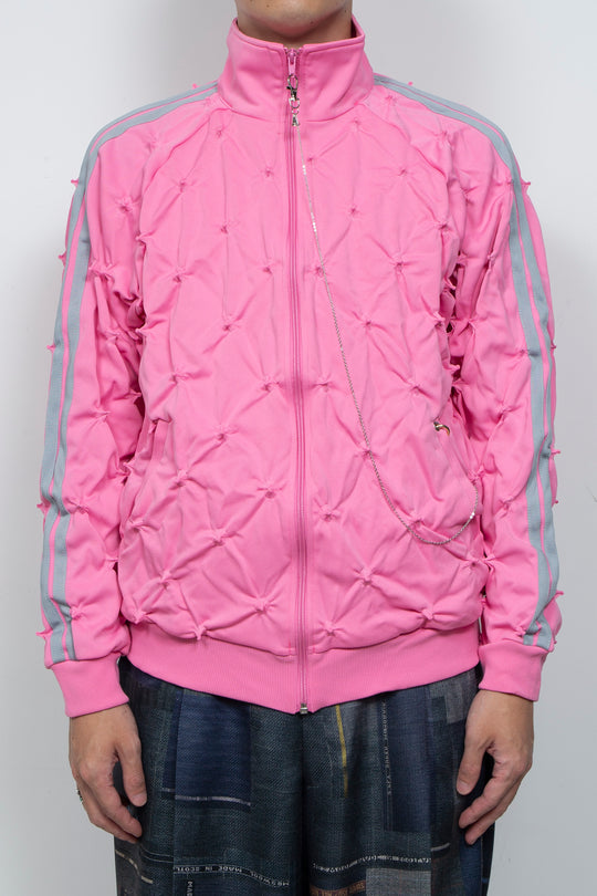 SHIBORI DISTORTION TRACK JKT W/CHARMS PINK