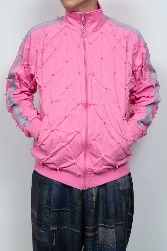 SHIBORI DISTORTION TRACK JKT W/CHARMS PINK