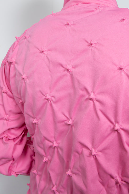 SHIBORI DISTORTION TRACK JKT W/CHARMS PINK